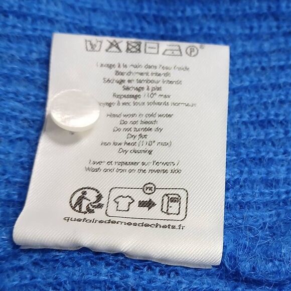 Sezane womens medium sweater kid mohair baby alpaca ocean sky blue - Picture 9 of 9